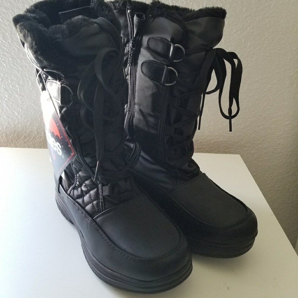 Tall black snow boots size 9
